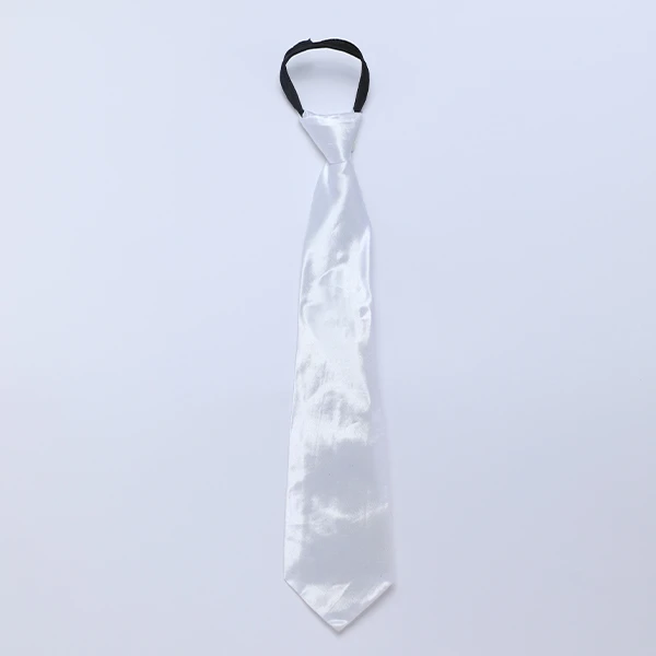 Long Satin Tie - White Color