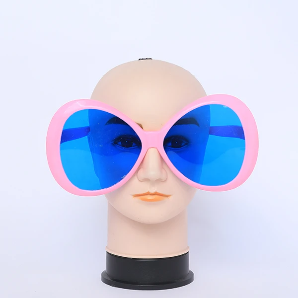 Giant Novelty Plastic Pink Sunglasses - Blue Round Shape PC