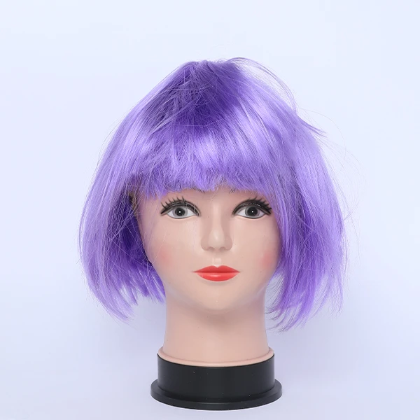 Purple Party Short Straight Wig