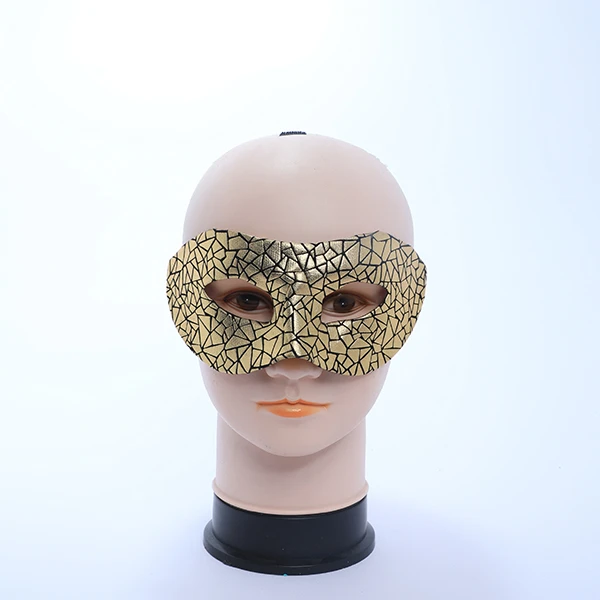 Shiny Gold&Black Designed Leather Mask