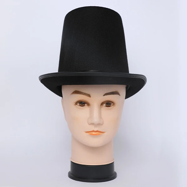 Long Black Lord Hat with Silk bond