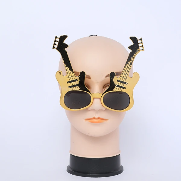 Guitar Gold Sunglasses 80s Disco Retro Style