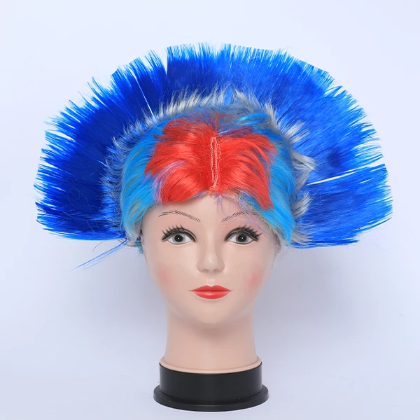 Funky Spiky Colorful Light Blue Hair wig