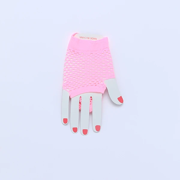 Fishnet fingerless Short Gloves - Blue Color