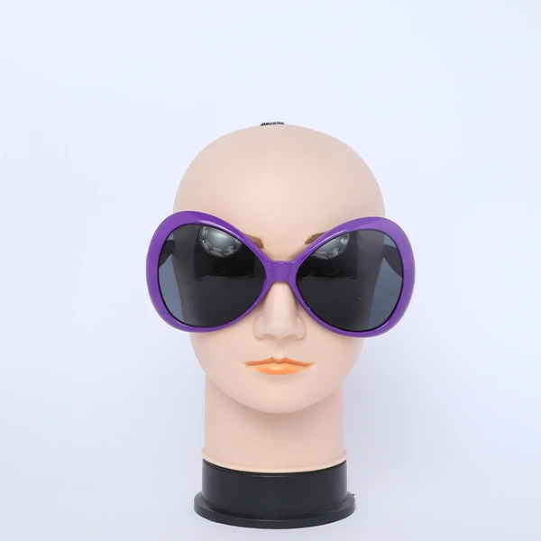 Big Novelty Plastic Purple Sunglasses - Black Round Shape PC