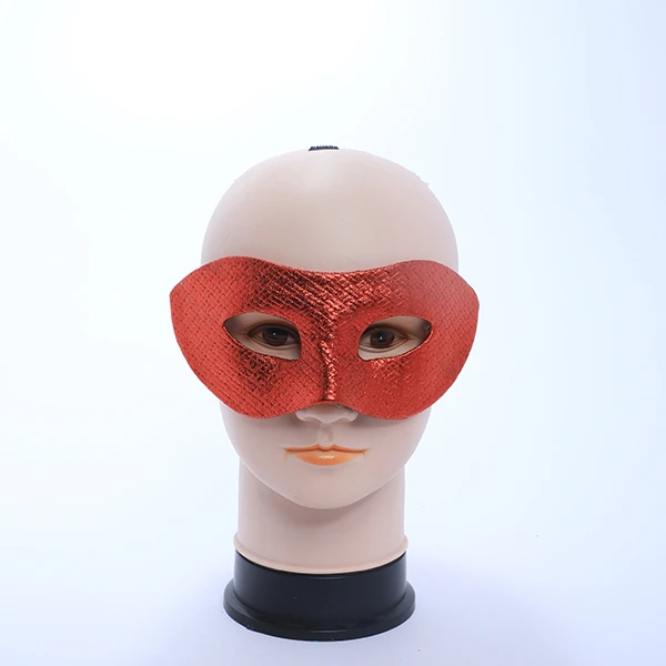 Shiny Red Designed Leather Mask