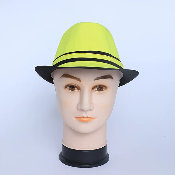 Yellow Fabric Rikkyz Style Hat with Black Bond