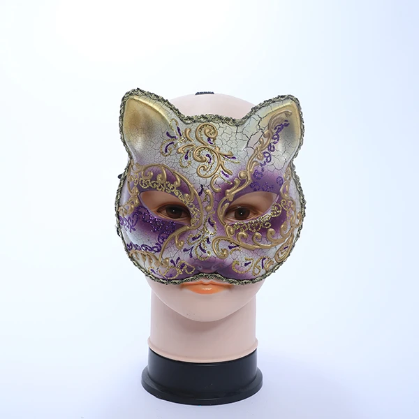 Gold&Purple Cat Shape Mask