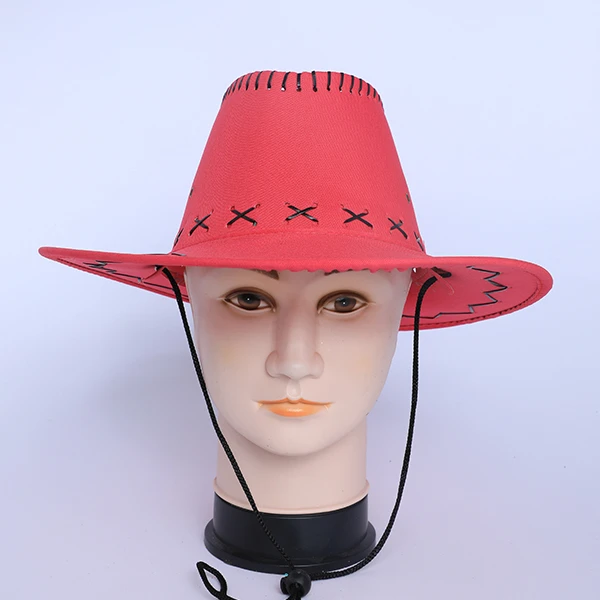 Fuchia Cow Boy Style Fabric Hat