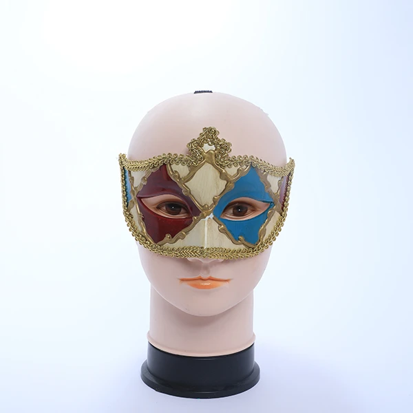 Blue&Dark Brown Carnival Jester Masquerade Mask